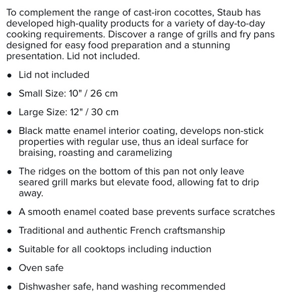 BNIB Staub grill pan black - Picture 5 of 5